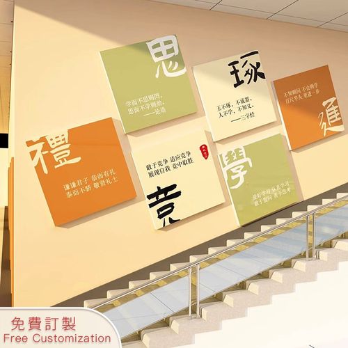 教室布置装饰神器班级文化墙贴面学校走廊楼梯励志标W语自习黑板