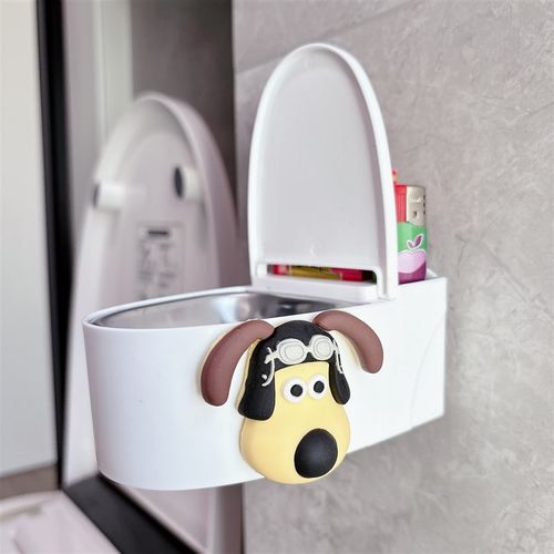 创意烟灰缸高级感家用厕所卫生间A带盖防飞灰烟缸可爱小马桶壁挂