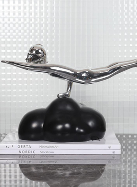 简约现代样板间酒柜儿童房飞行z人摆件创意游泳运动员雕塑软装饰