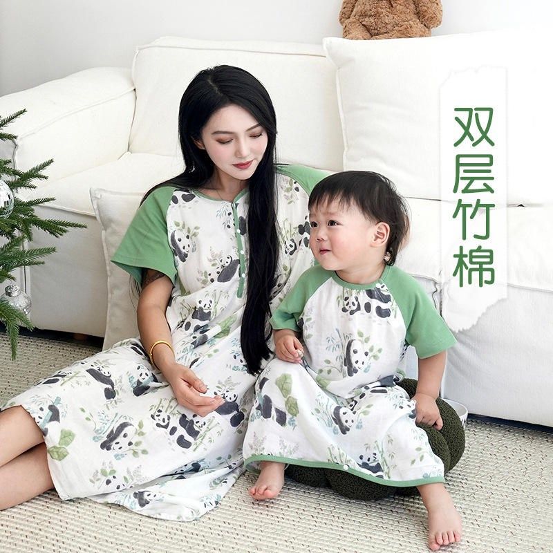 宝宝卡通睡袋睡衣竹棉亲子家居服装妈妈睡裙男女童夏季短袖睡袋,婴童用品,睡袋/防踢被,淘宝优惠券,粉丝福利购,淘宝优惠卷