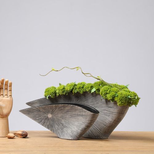 意式极简扇形花瓶艺术r装饰品客厅电视柜玄关高级感轻奢家居摆件