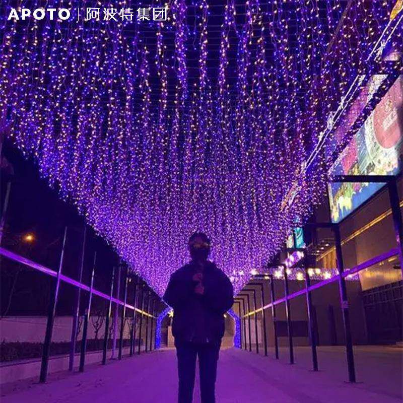 LED小彩灯闪灯串灯满天星户外装饰星空灯星星灯网红冰条瀑布灯串