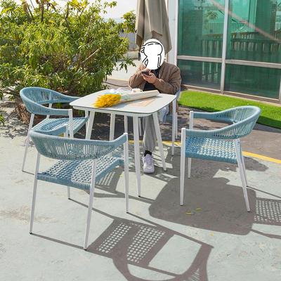 北欧户外休闲桌椅室外防水防晒别墅庭院花园高端编织餐桌椅三件套