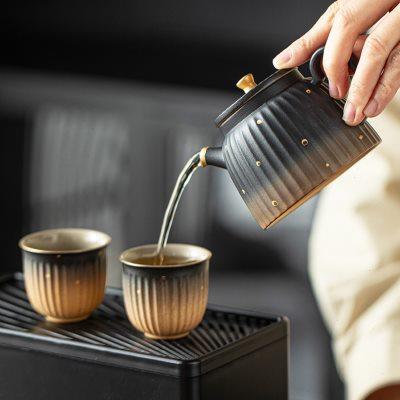 高档旅行茶具套装便携式一壶二杯带茶盘户外喝茶壶茶杯车载收纳盒