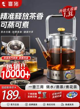HAPIG第九代蒸汽家用全自动办公用红茶玻璃电动茶壶