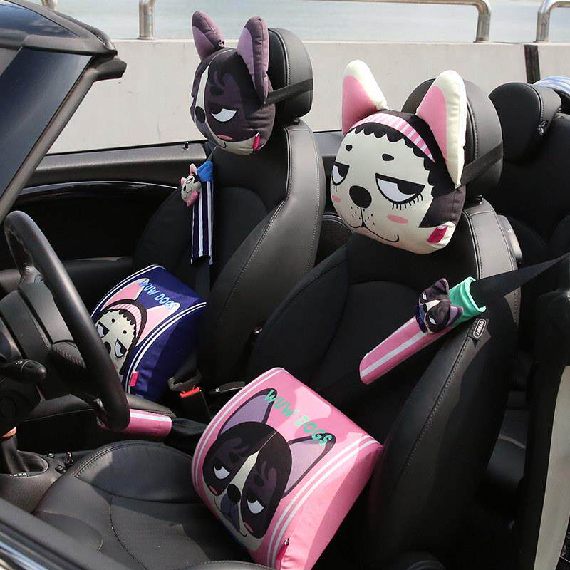 卡里努努汽车头枕卡通记忆棉靠枕车用护颈枕可爱车内装饰车载枕头