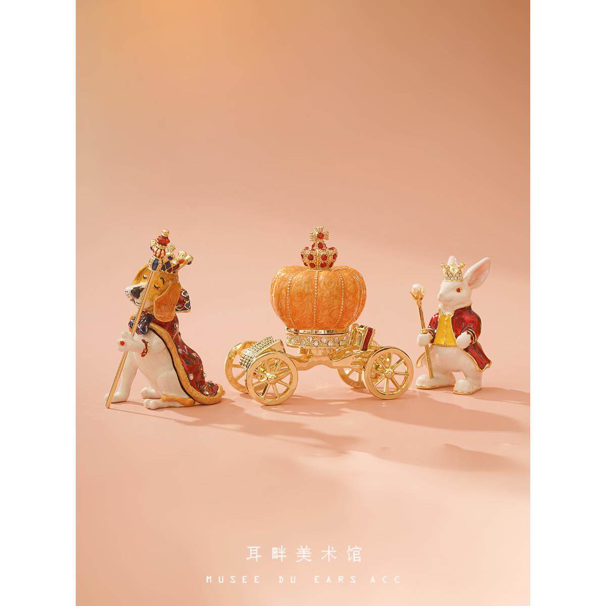 A皇家南瓜马车首饰盒小型2024红色新年圣诞生日礼物复古轻奢摆件,家居饰品,装饰摆件,淘宝优惠券,粉丝福利购,淘宝优惠卷