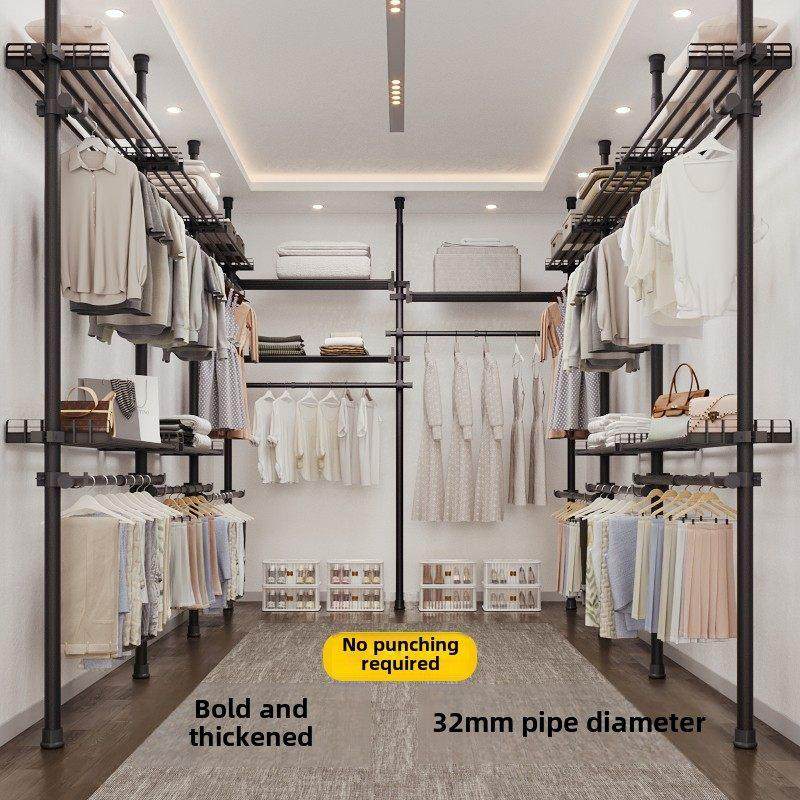 从地板到天花板的衣架衣帽间货架组件简单的地板到天花板的衣柜免,收纳整理,置地/升降晾晒衣架,淘宝优惠券,粉丝福利购,淘宝优惠卷