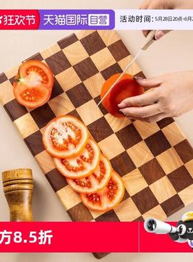 【自营】MrZero棋盘格菜板家用切菜板橡胶实木菜板砧板粘板案板