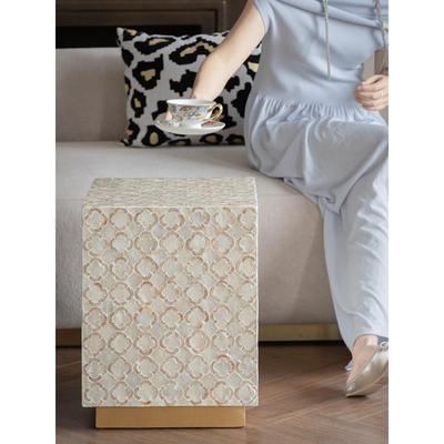 若奈家具 舶来品L*V老花边几贝母镶嵌边几墩螺钿展台换鞋凳床头柜