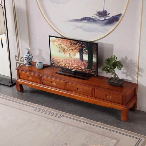 梨木电视柜新中式小户型客厅地柜储物电视柜组合全实木电视柜