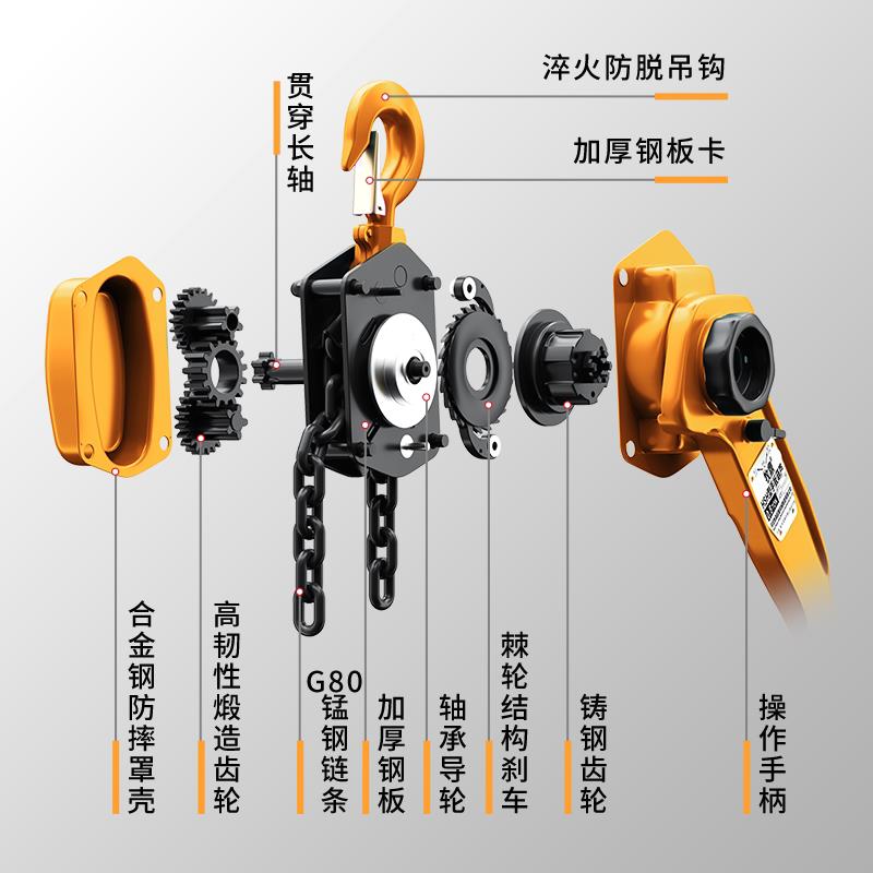 手扳葫芦/手摇吊葫芦0.75T/1T/1.5T/2T/3/6吨手板紧线器起重手动
