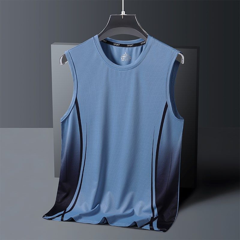 速干运动背心男款夏季轻薄透气冰丝无袖t恤训练跑步健身坎肩上衣