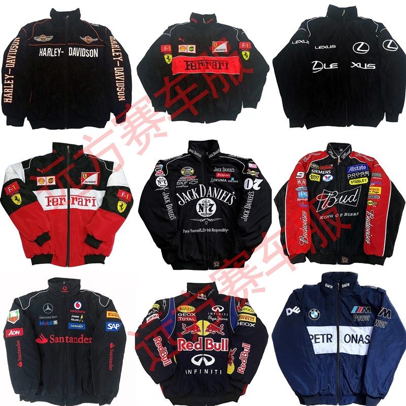 F1古着赛车服摩托车骑行服女棒球服美式复古夹克男秋冬季棉服外套,摩托车/装备/配件,赛车服,淘宝优惠券,粉丝福利购,淘宝优惠卷