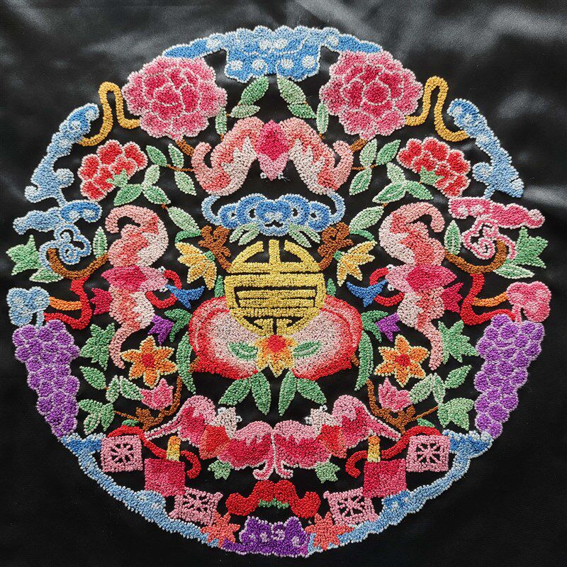 京绣老绣片手工刺绣画芯牡丹u葫芦祝寿礼品diy衣服包改造布多款入
