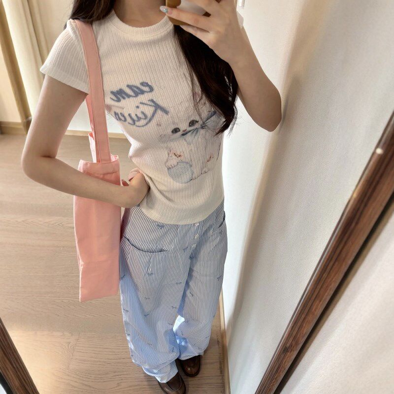 炸街运动套装女夏季学生宽松显瘦韩版时尚短袖长裤减龄休闲两件套