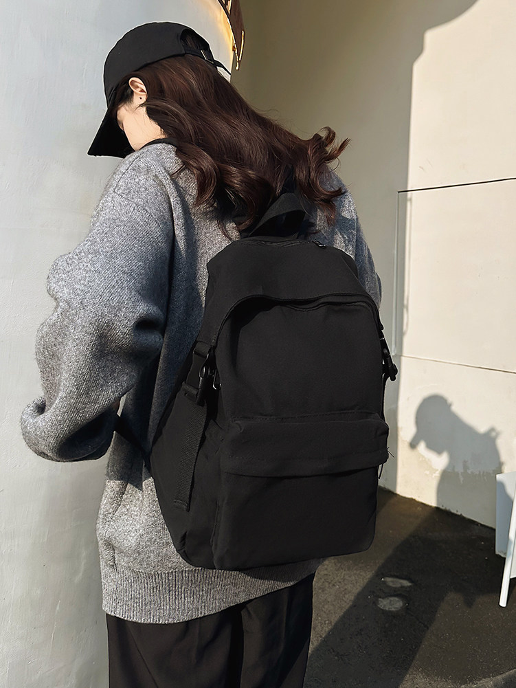 双肩包女2023新款潮流大学生书包初中女生高中生森系百搭休闲背包