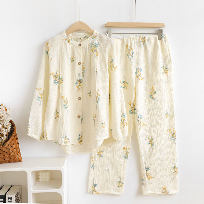 纯棉纱布孕妇睡衣夏季两件套怀孕期月子服套装女夏天薄款产后哺乳