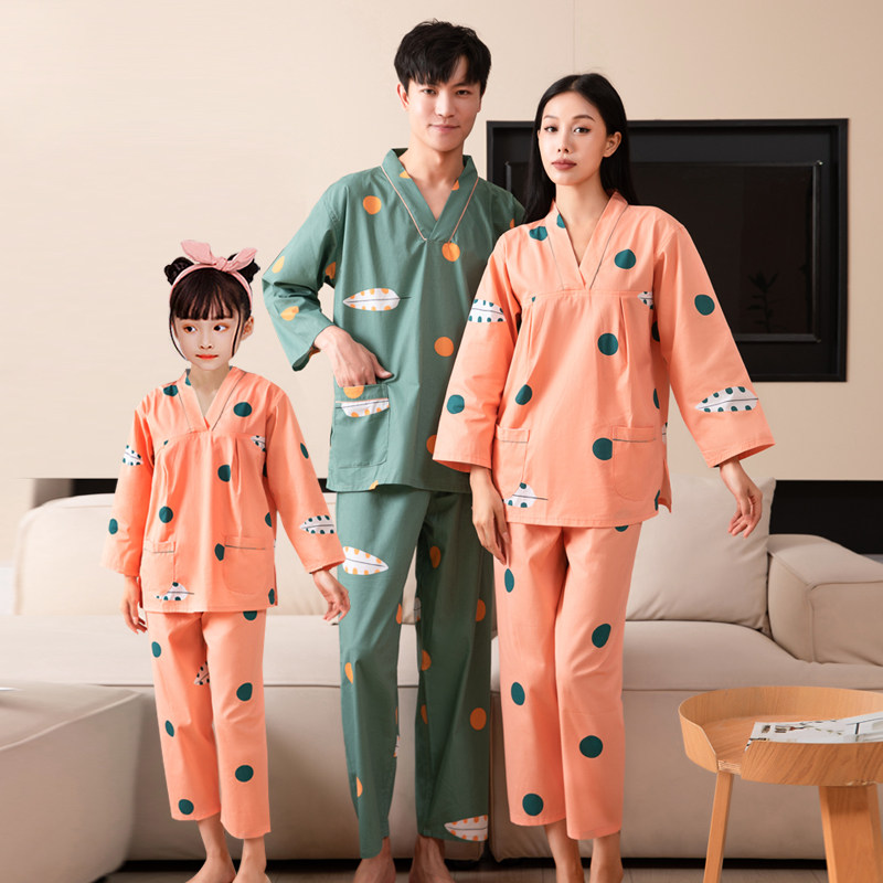 汗蒸服女纯棉长袖长裤男款大尺码桑D拿按摩服儿童长版洗浴家居服