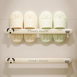 浴室拖鞋 免打孔厕所卫生间洗手间贴墙门上专用置物架 架挂架壁挂式