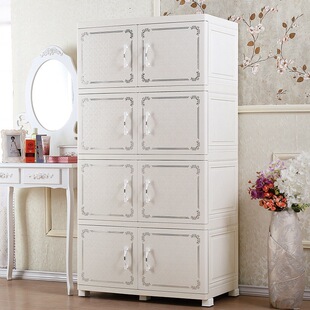 加厚双开门欧式 儿童收纳柜婴儿柜子储物五斗整理柜 衣柜塑料抽屉式