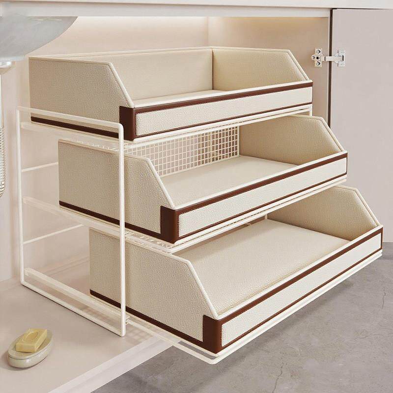 洗漱台下水槽置物架化妆室浴室柜内抽拉式拉篮整体橱柜分层架多层