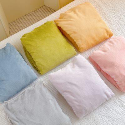 【富士商店】马卡龙纯色网红秋冬加厚牛奶绒床笠床垫保护套隔脏笠