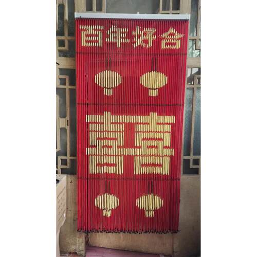 新款纯手工门帘玄关隔断珠帘挂帘复古屏风卫生间厕所卧室帘成品