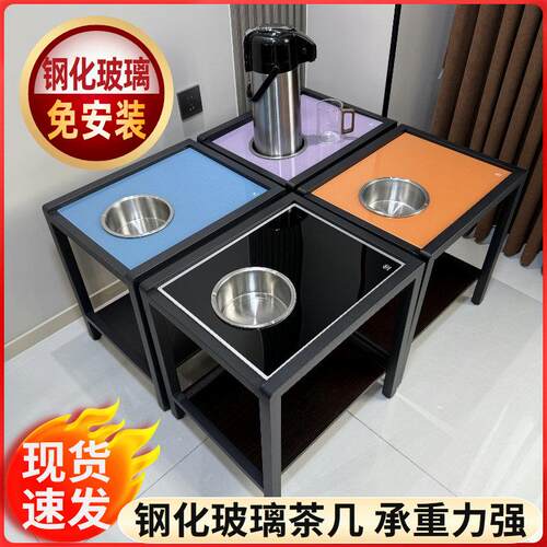 自动麻将机茶几棋牌室茶几茶水架岩板扇小边几置物架专用茶水桌