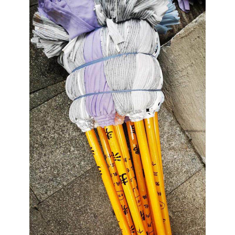 家用墩布棉质拖把 吸水布条老式地拖 普通传统实木拖布 木耙拖