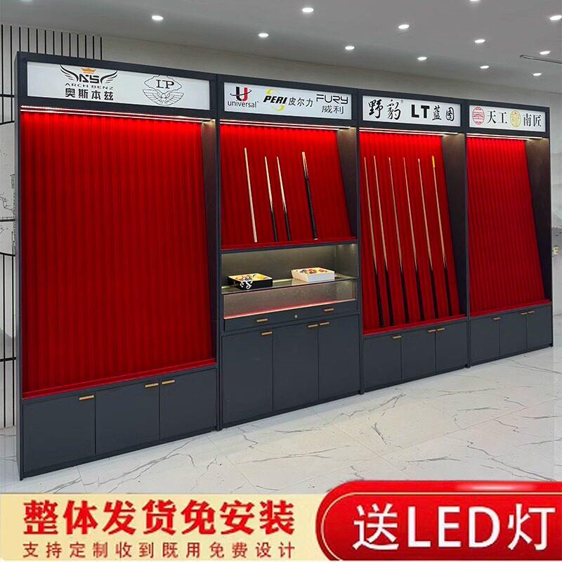 台球杆柜子木质台球室厅会员存杆展示柜球杆存放柜桌球杆柜台球馆图片