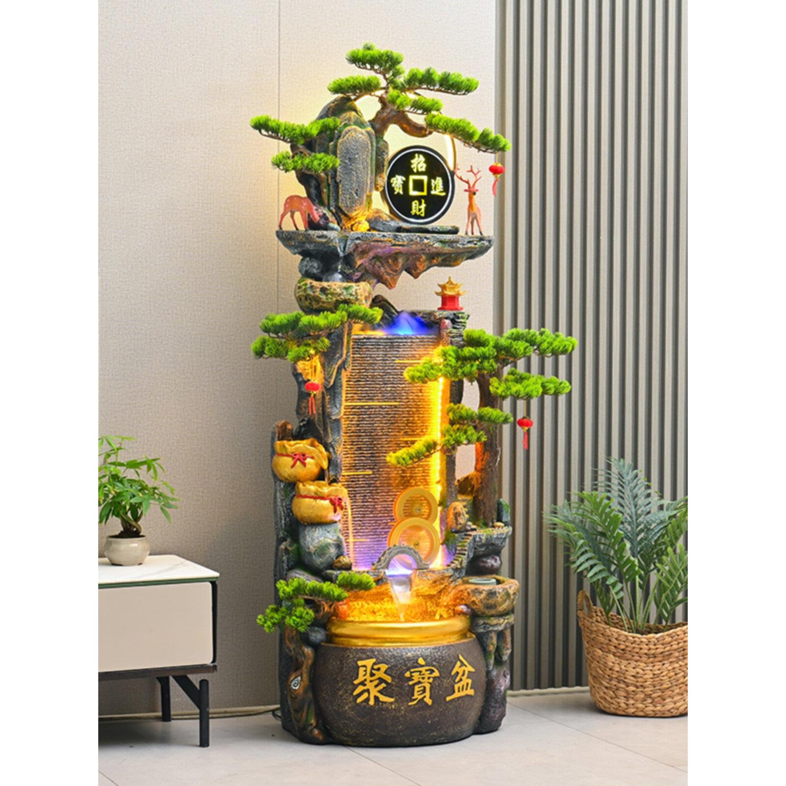 假山流水喷泉客厅阳台循环水办公室商店风水轮加湿器落地装饰摆件