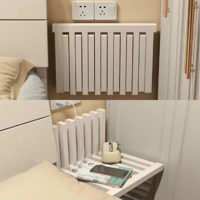 折叠床头柜全实木储物卧室多功能小型收纳桌高级感壁挂悬浮床头桌
