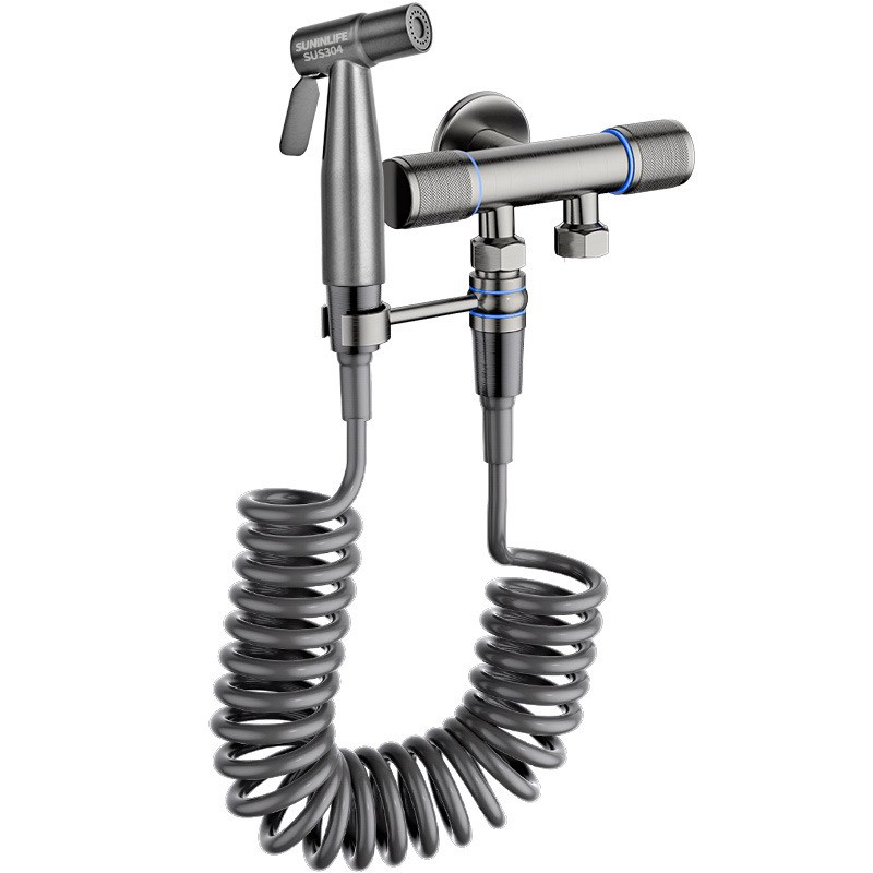 枪灰马桶冲洗喷枪水龙头卫生间厕所家用水枪带角阀高压冲洗妇洗器