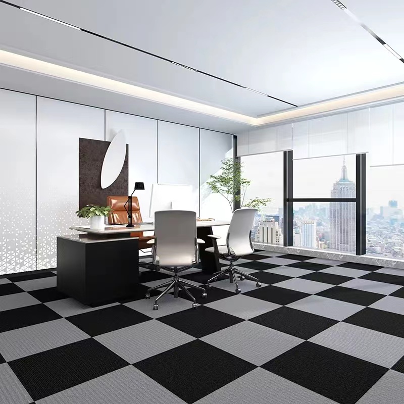 速发办公室地毯商用拼o接大面积全铺台球厅客厅T卧室方块隔音水泥