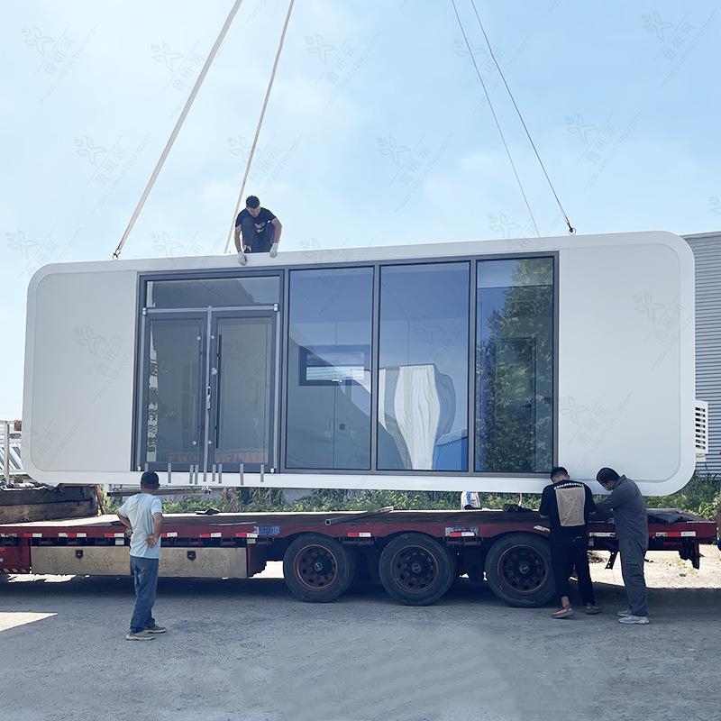 智能模块化移动办公室户外独立透明玻璃商业办公舱科技感