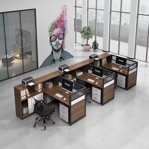 财务办公桌屏风隔断职员办公桌椅组合双人6人工位办公桌子办公室4