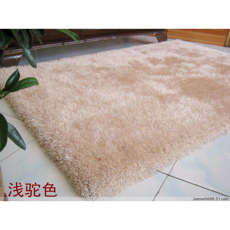 现货包邮弹力丝加厚客厅茶几地毯卧室床边橘色绿色长毛地毯定制