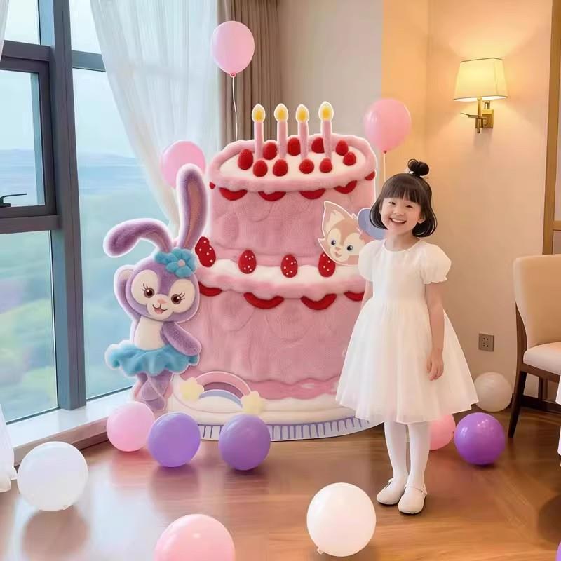 男女孩生日派对装扮场景布置蛋糕KT板儿童周岁装饰仪式感拍照道具