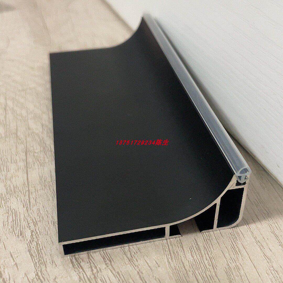 整体橱柜带胶条双层免拉下柜隐形L型铝合金鞋柜隐形把手柜门半u型