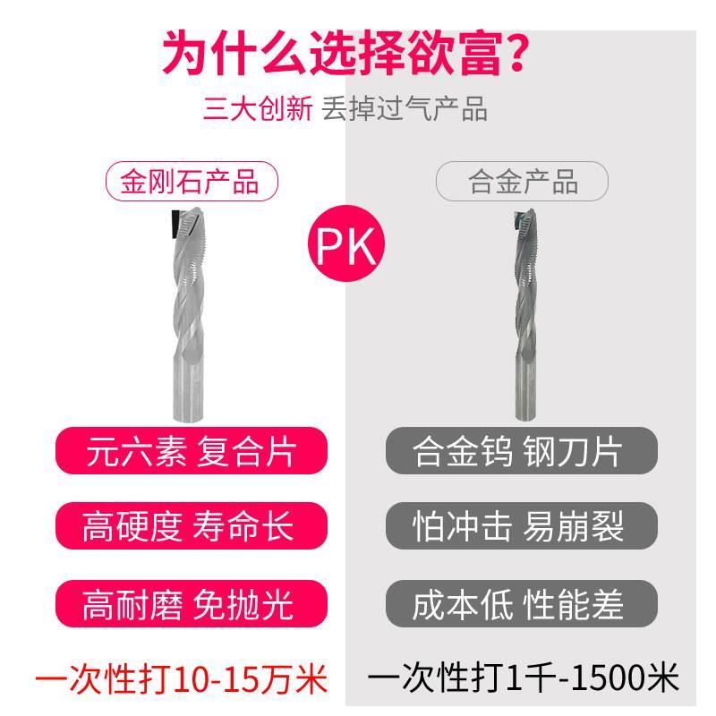金刚石pcd玉米木门锁孔刀螺旋直刀开槽铣刀雕刻机数控锁孔开孔钻*