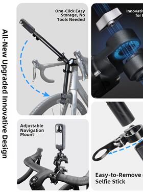 自行车拍摄支架自行车自拍杆固定适用于Gopro Hero 12 9 10运动相