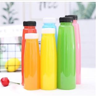 打包果汁瓶牛奶瓶塑料瓶外卖果汁杯一次性瓶子带盖外带小号饮料瓶