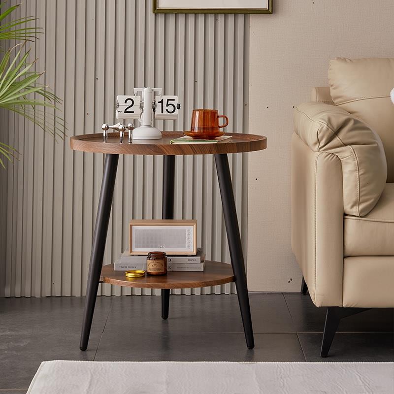北欧轻奢小户型边几简约现代家用圆形双层边几茶几小桌子沙发茶几