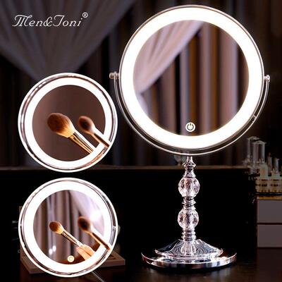 Men＆Joni台式led化妆镜桌面补光化妆台带灯镜子智能美妆镜化妆镜