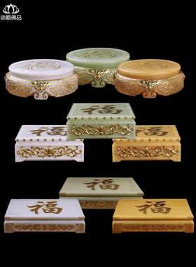 观音弥勒佛像工艺品，长方形佛像饰品，增高垫底座，白色大理石