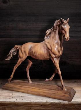 一日千里创意马摆件简约家居摆设装饰寓意雕塑品纯手工树脂新款