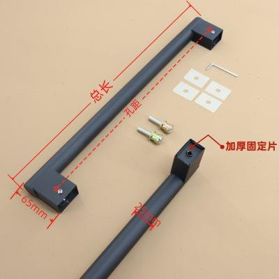 25mm极简简约玻璃门大拉手办公室隔断地弹簧门黑钛金不锈钢黑把手