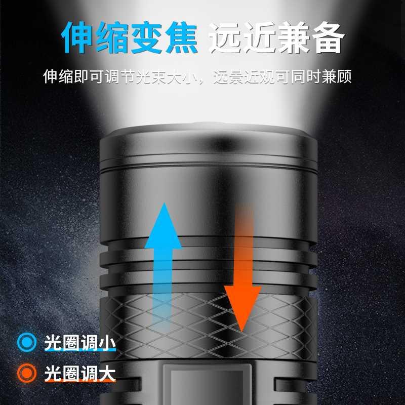 强光手电筒充电超亮远射户外大功率激光超长续航小钢炮便携小
