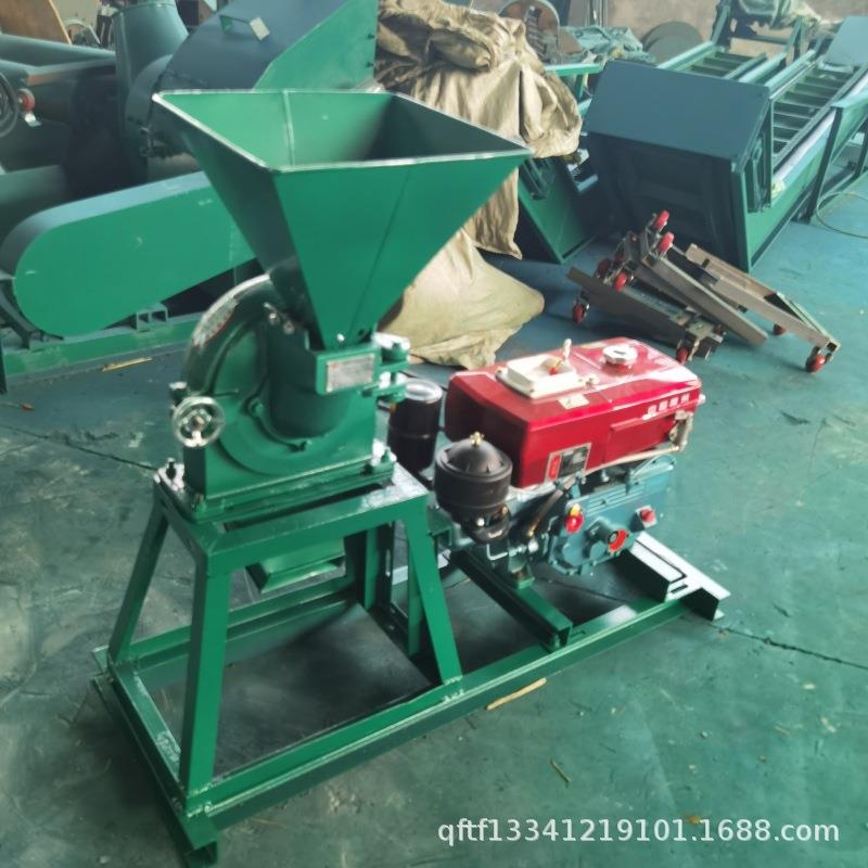 贝宁出口8马力柴油齿盘粉碎机茶叶魔芋磨粉机百合香米玉米粉碎机